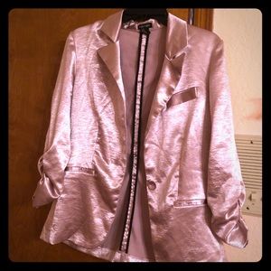 Pink satin blazer